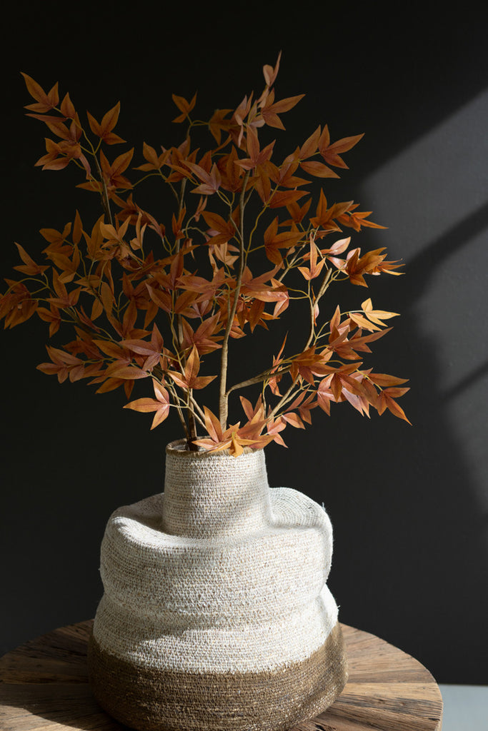 Vessel Basket with Base and Stitching #1 - Bombay Mercantile