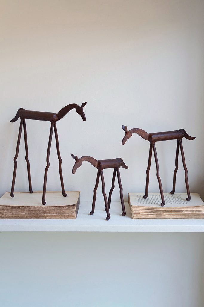 Set of 3 Forged Iron Horses - Bombay Mercantile