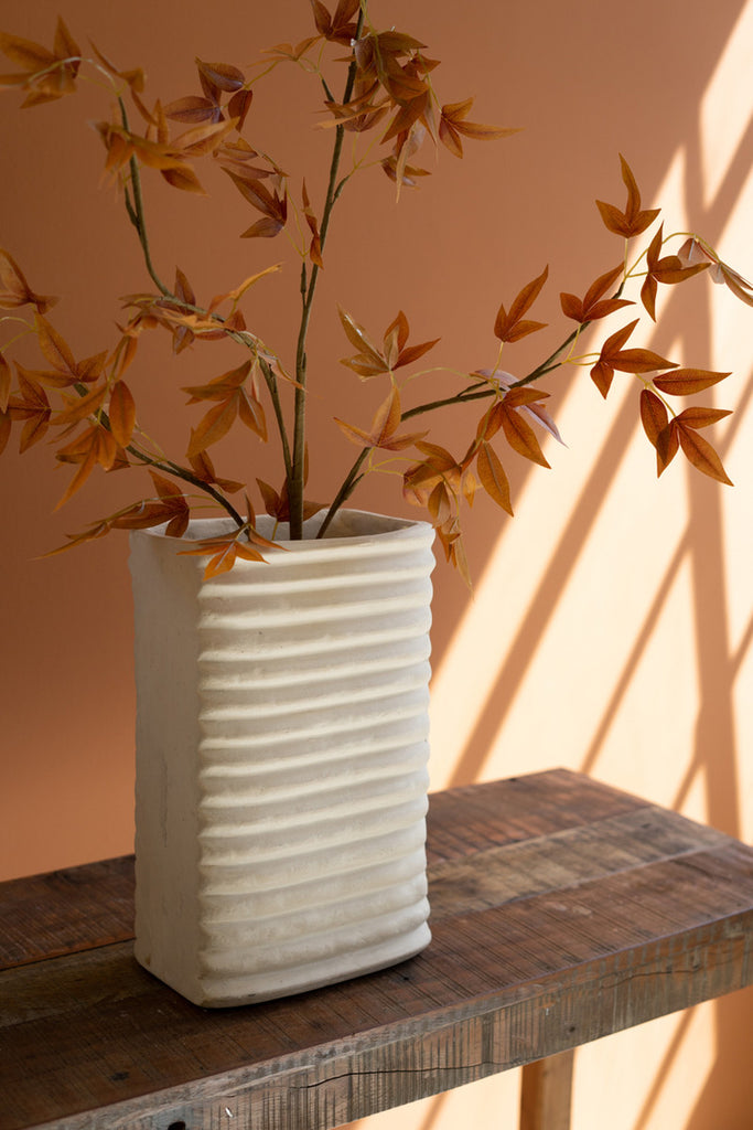 Tall Rectangle Paper Mache Vase - Bombay Mercantile