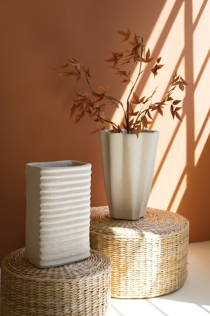 Tall Rectangle Paper Mache Vase - Bombay Mercantile
