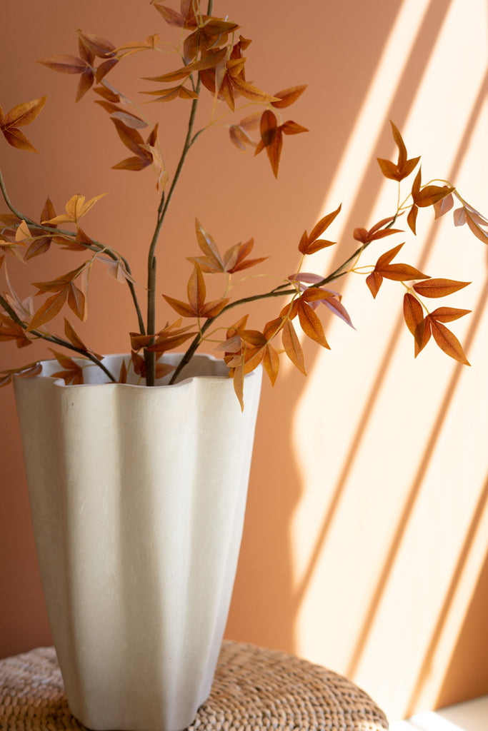 Fluted Paper Mache Vase - Bombay Mercantile