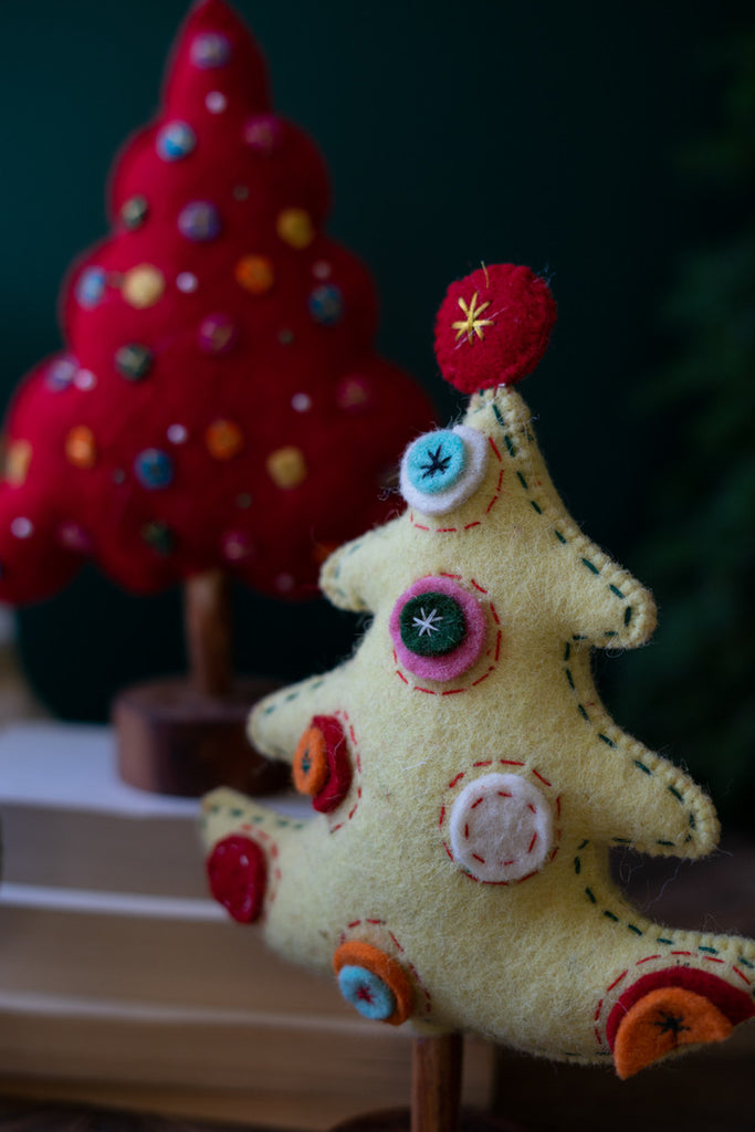 Set of 3 Felt Christmas Trees - Bombay Mercantile