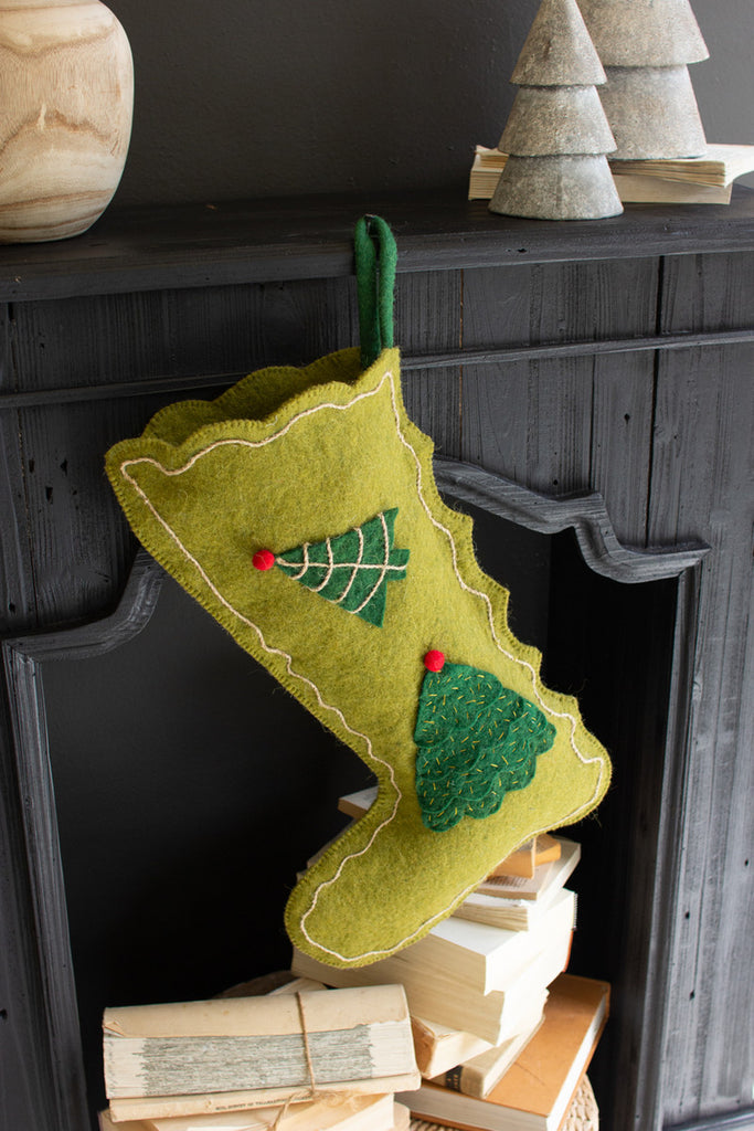 Felt Christmas Stocking #3, Set of 2 - Bombay Mercantile