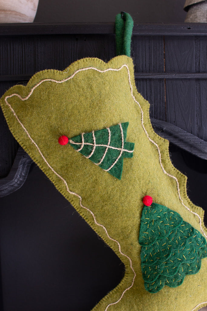 Felt Christmas Stocking #3, Set of 2 - Bombay Mercantile