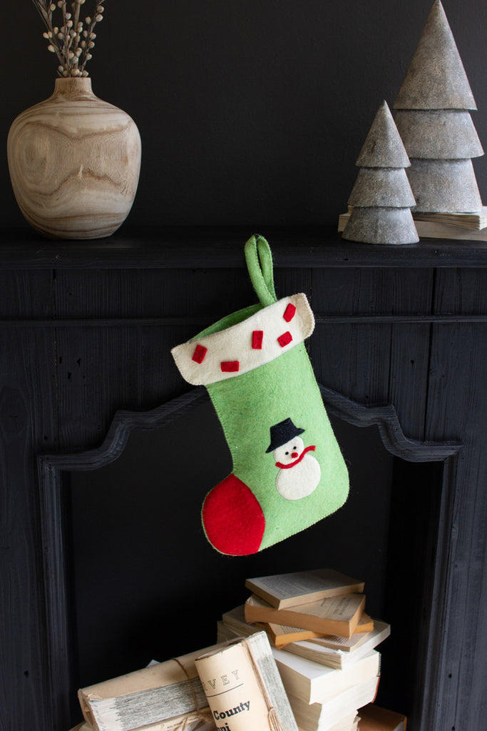 Felt Christmas Stocking #2, Set of 2 - Bombay Mercantile