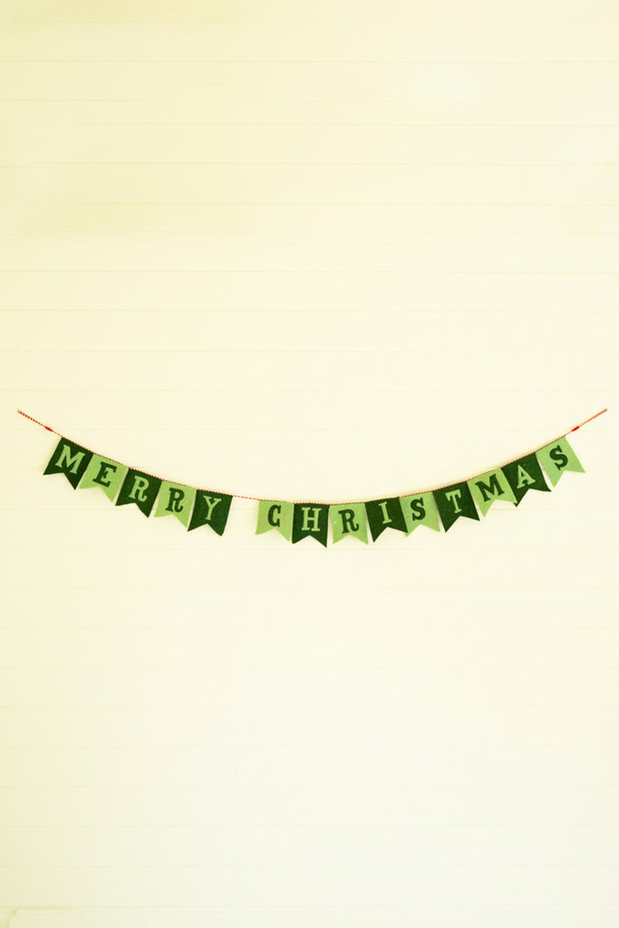 Felt Merry Christmas Garland, Set of 2 - Bombay Mercantile