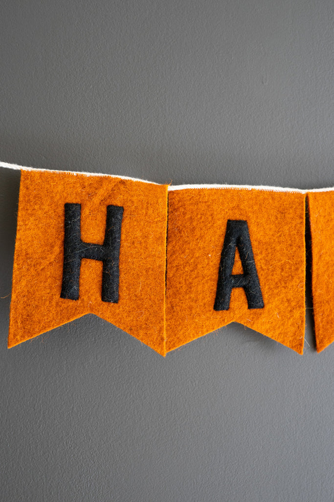 Felt Happy Halloween Garland, Set of 4 - Bombay Mercantile