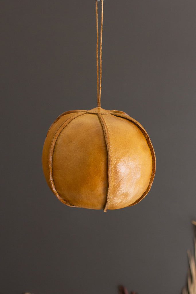 Leather Ball Christmas Ornament/Decor, Set of 4 - Bombay Mercantile