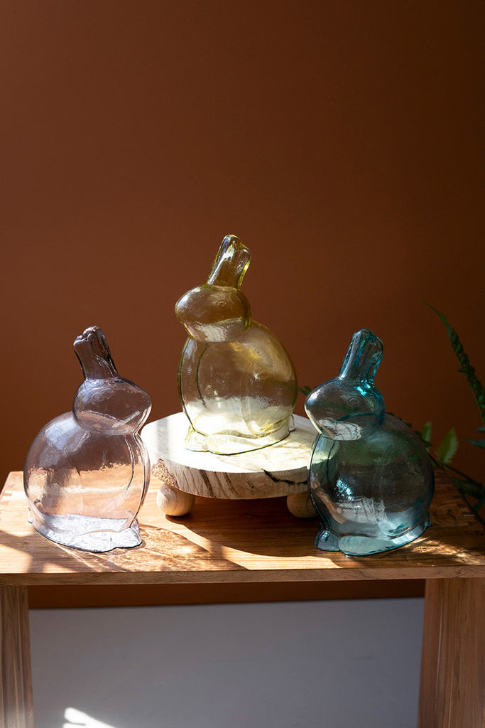 Set of 3 Glass Rabbits - Bombay Mercantile