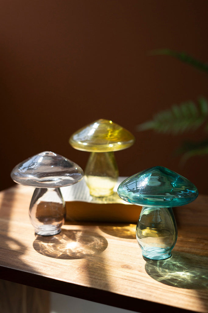 3 Glass Mushrooms, Set of 2 - Bombay Mercantile