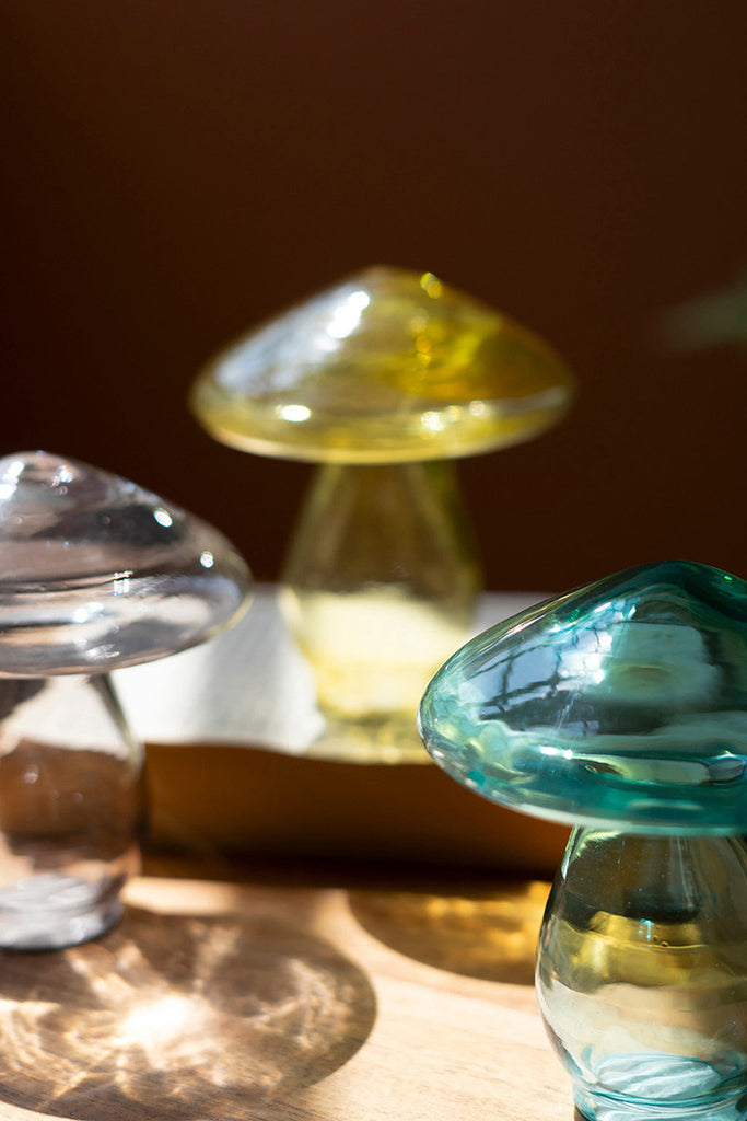 3 Glass Mushrooms, Set of 2 - Bombay Mercantile