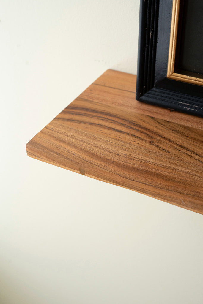 Set of 2 Floating Acacia Wood Shelves - Bombay Mercantile