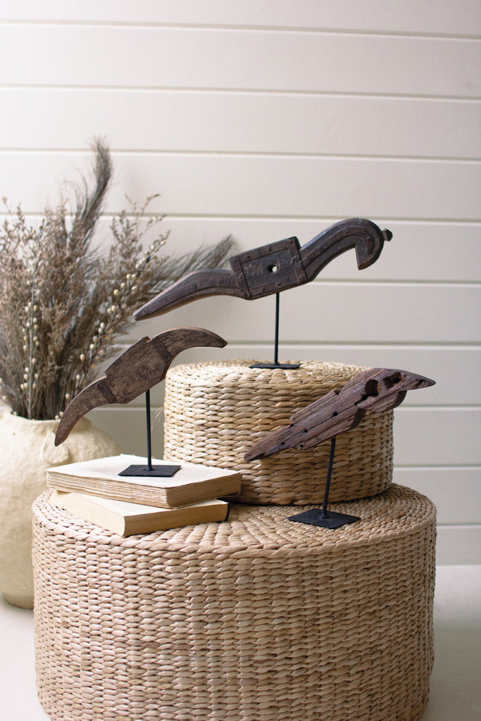 Set of 3 Architectural Birds on Stands - Bombay Mercantile