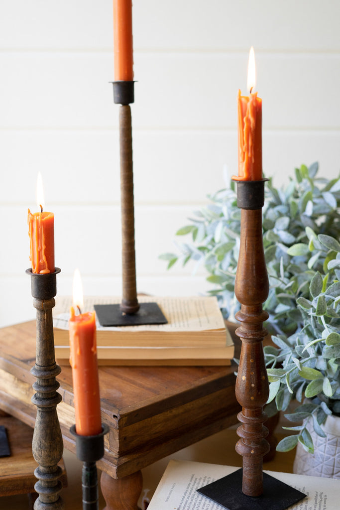 Set of 5 Spindle Taper Candle Holders - Bombay Mercantile