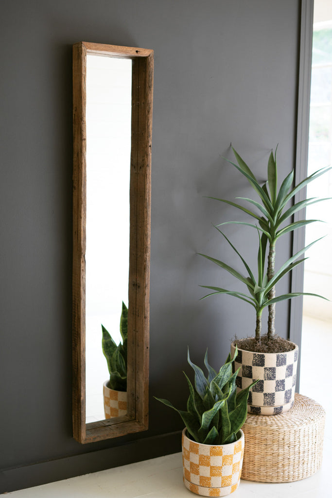 Recycled Wood Shadow Box Framed Mirror - Bombay Mercantile