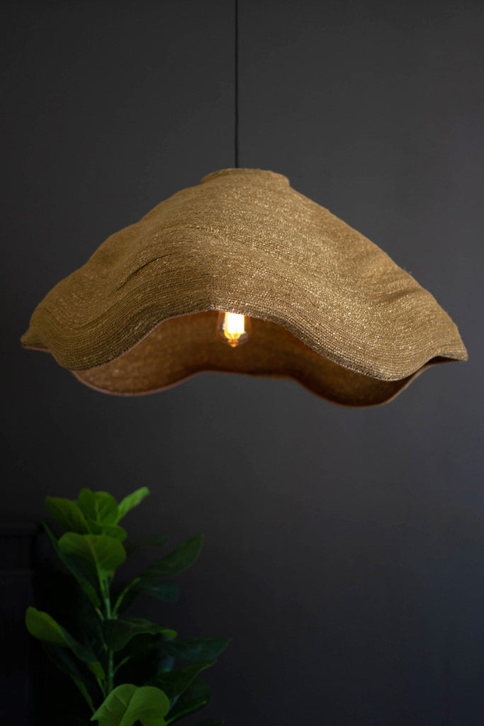 Moon Grass Scalloped Dome Hanging Pendant Lamp - Bombay Mercantile