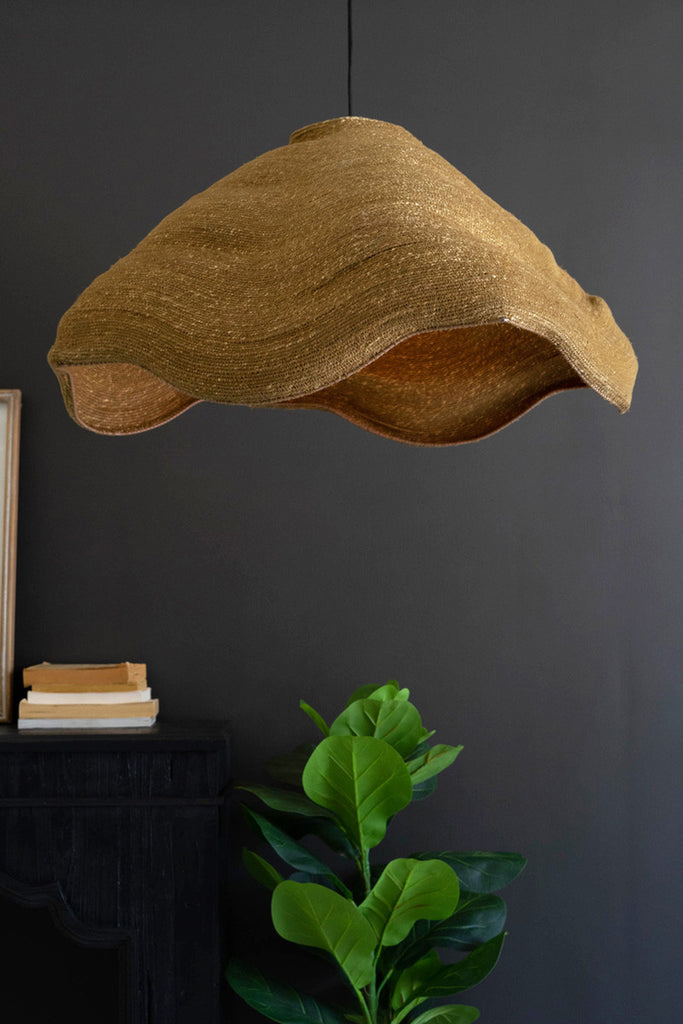 Moon Grass Scalloped Dome Hanging Pendant Lamp - Bombay Mercantile