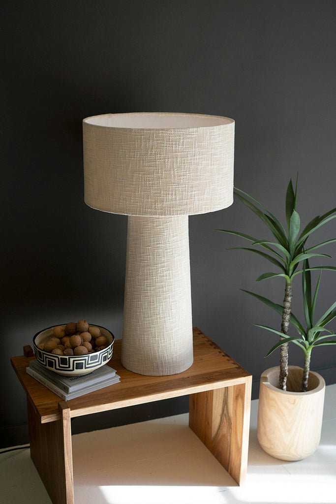 Boucle Fabric Table Lamp with Shade - Bombay Mercantile