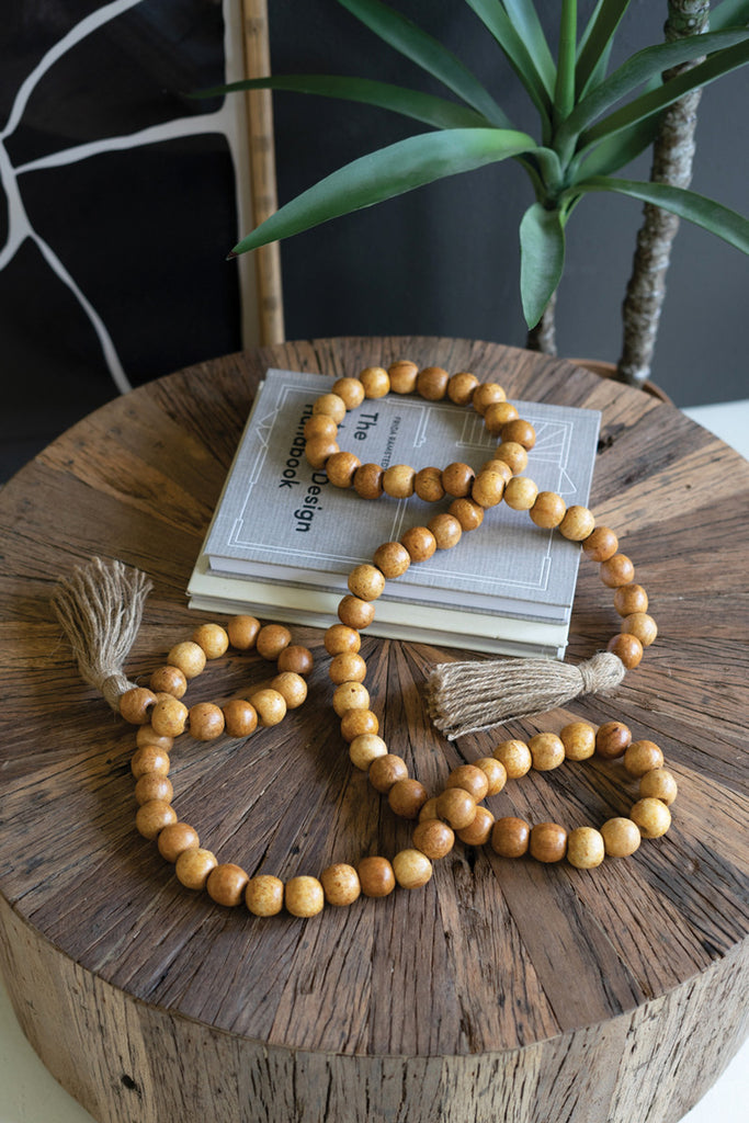 Wood Bead Garland, Set of 2 - Bombay Mercantile