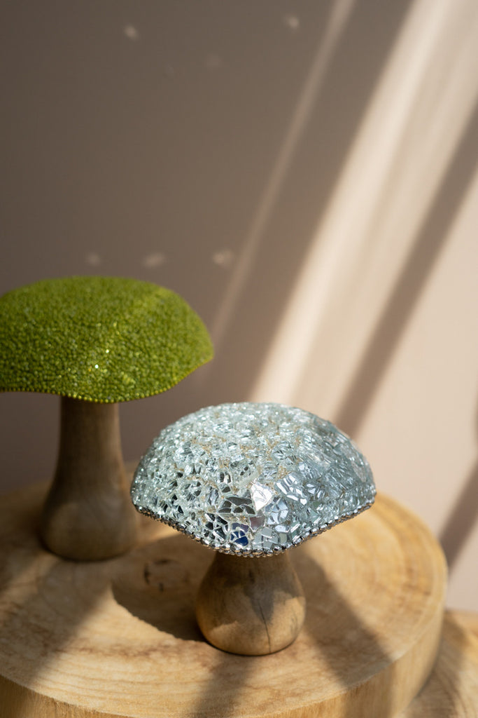 Set of 5 Mushrooms with Mosaic Tops - Bombay Mercantile
