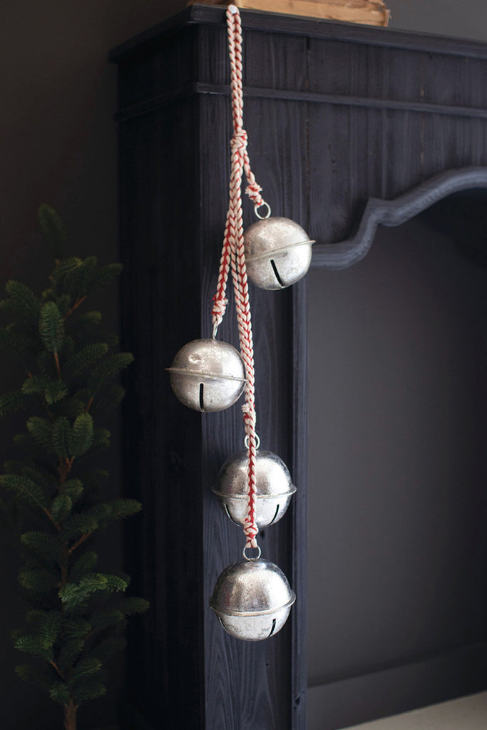 Antique Silver Jingle Bell Cluster, Set of 2 - Bombay Mercantile