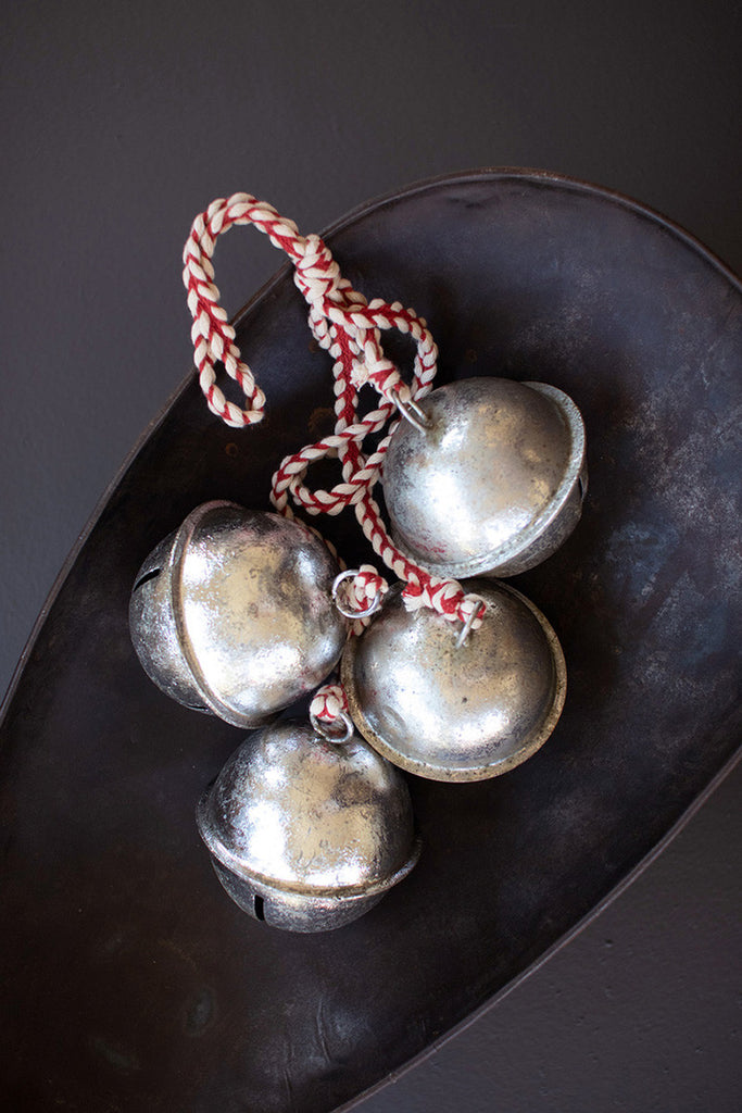 Antique Silver Jingle Bell Cluster, Set of 2 - Bombay Mercantile