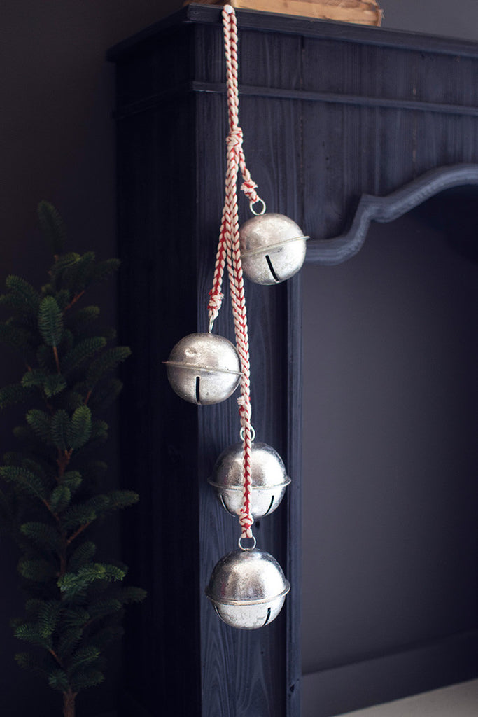 Antique Silver Jingle Bell Cluster, Set of 2 - Bombay Mercantile