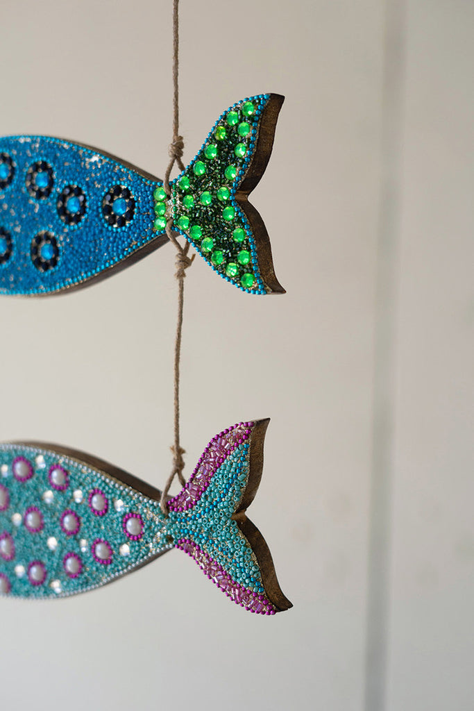Beaded Fish Wall Decor - Bombay Mercantile