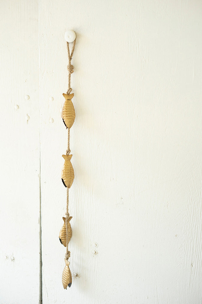Antique Gold Fish Bell Cluster - Bombay Mercantile