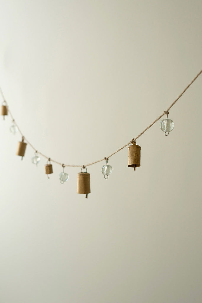 Bells and Glass Beads Garland, Set of 4 - Bombay Mercantile