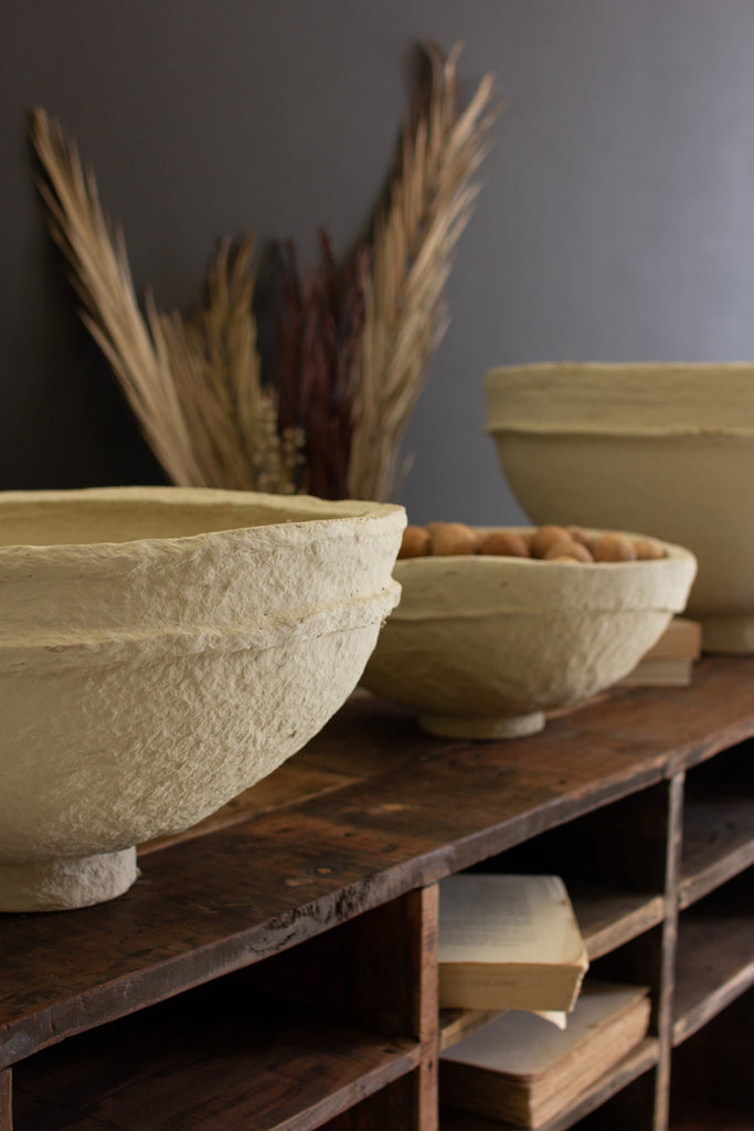 Set of 3 Paper Mache Bowls - Bombay Mercantile