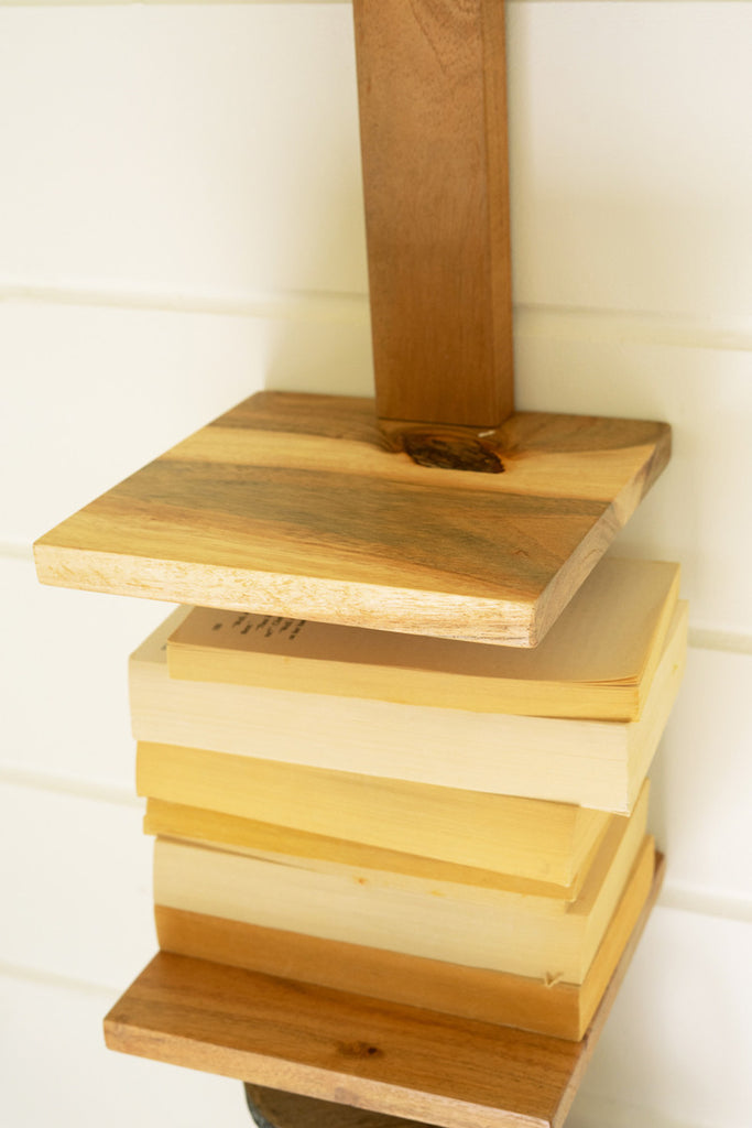 Acacia Wood Six-Tiered Vertical Shelf - Bombay Mercantile