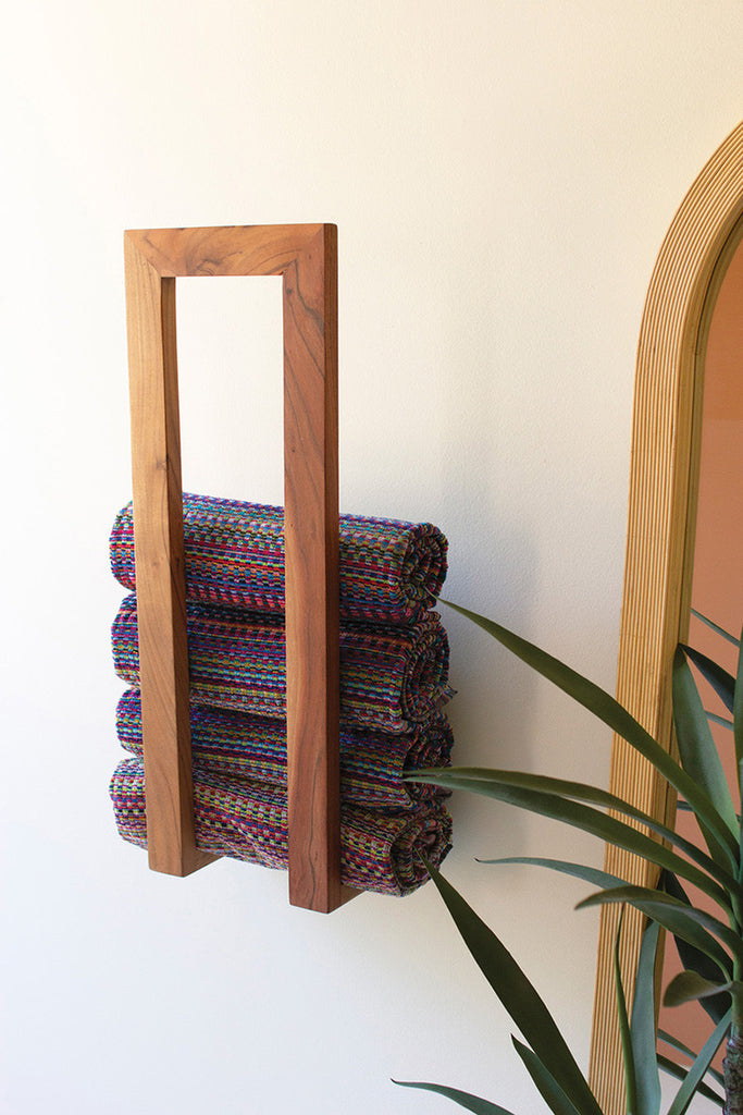 Wooden Wall Towel Rack - Bombay Mercantile