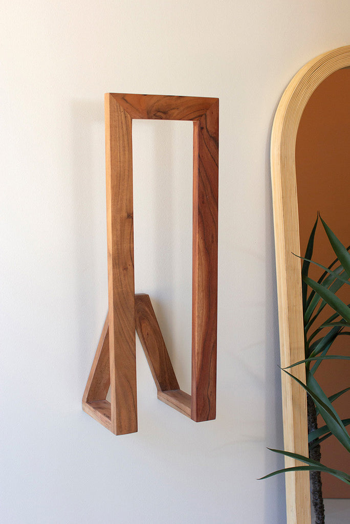 Wooden Wall Towel Rack - Bombay Mercantile