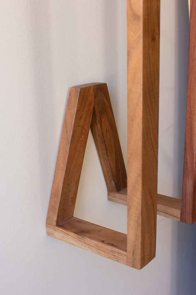 Wooden Wall Towel Rack - Bombay Mercantile
