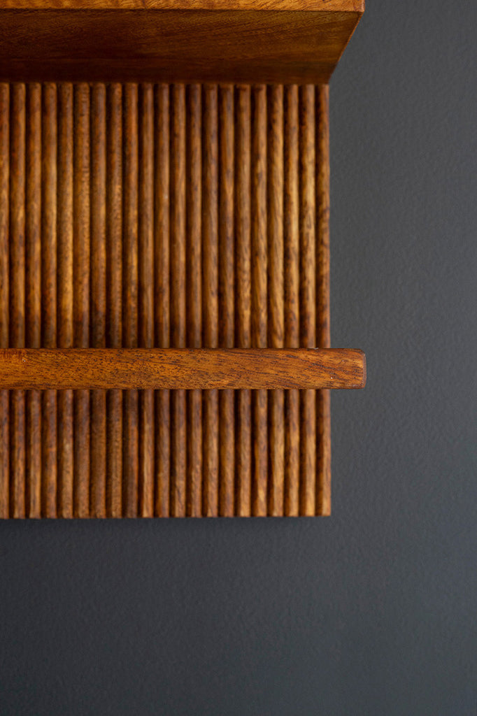 Tambour Wood Shelf - Bombay Mercantile