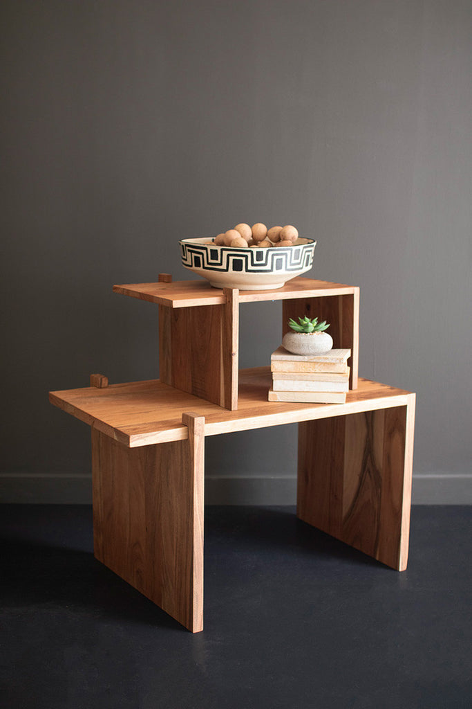Adjustable Acacia Wood Coffee Table - Bombay Mercantile
