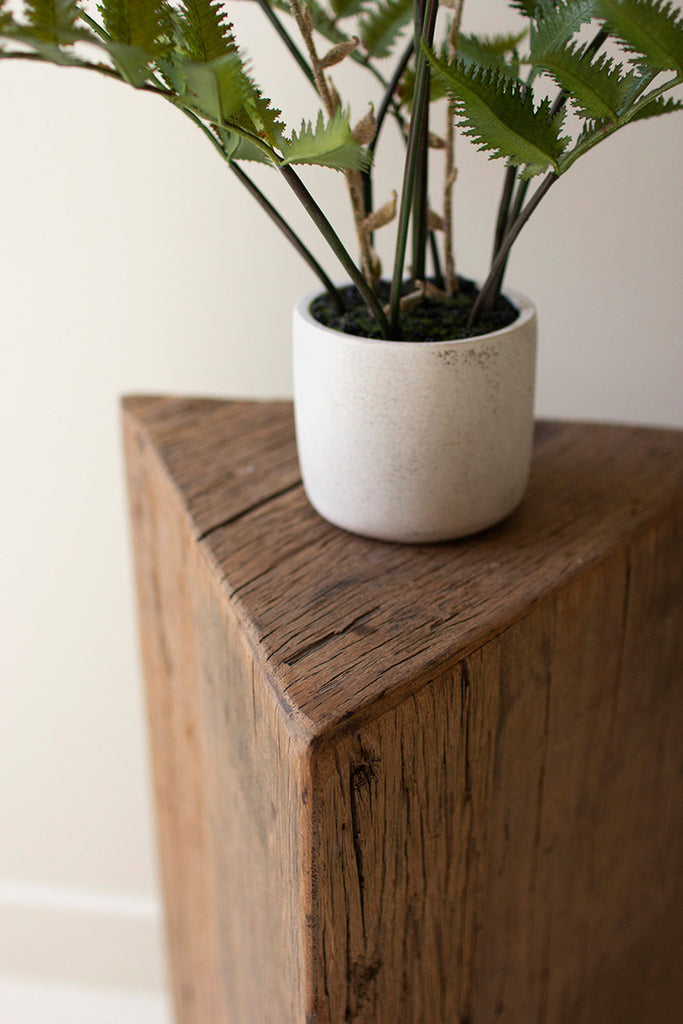 Tall Recycled Wood Triangle Accent Pedestal - Bombay Mercantile