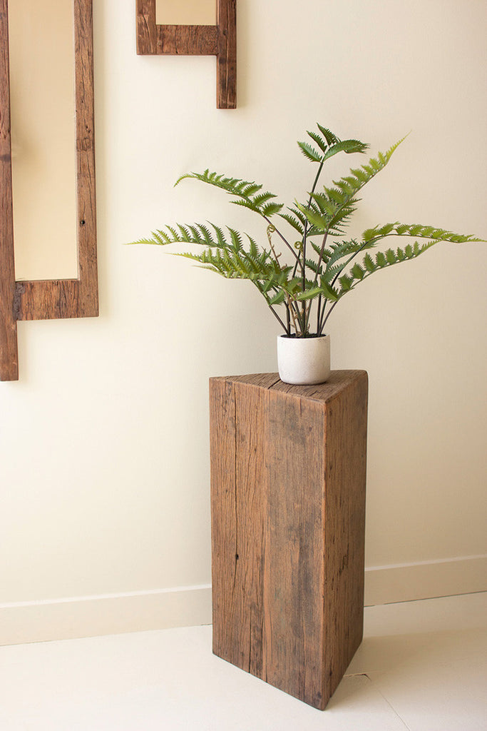 Tall Recycled Wood Triangle Accent Pedestal - Bombay Mercantile