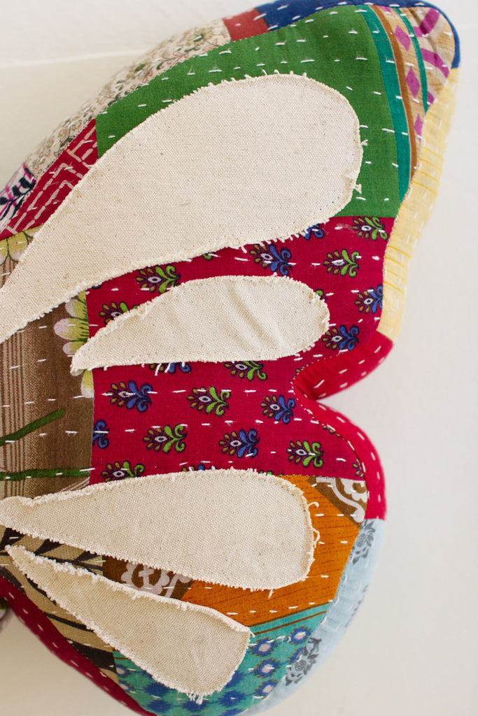 Butterfly Kantha Throw Pillow - Bombay Mercantile