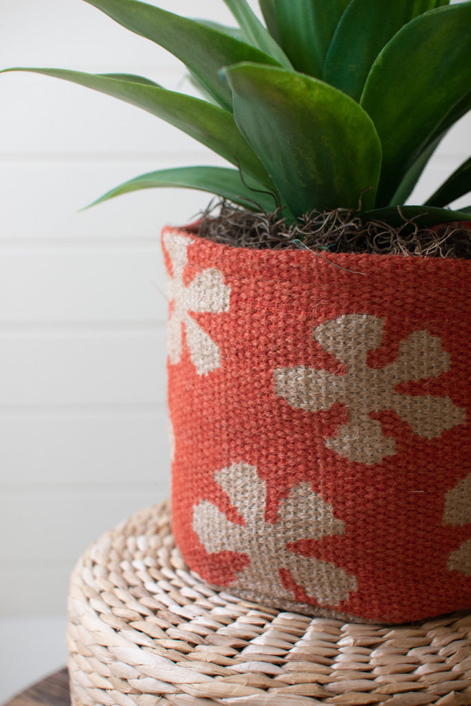 Set of 3 Printed Jute Planters - Bombay Mercantile