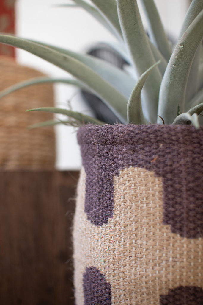 Set of 3 Printed Jute Planters - Bombay Mercantile
