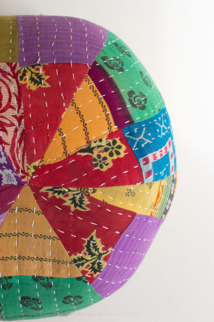 Kantha Ball Pillow - Bombay Mercantile