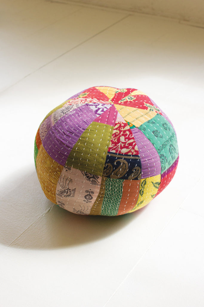 Kantha Ball Pillow - Bombay Mercantile