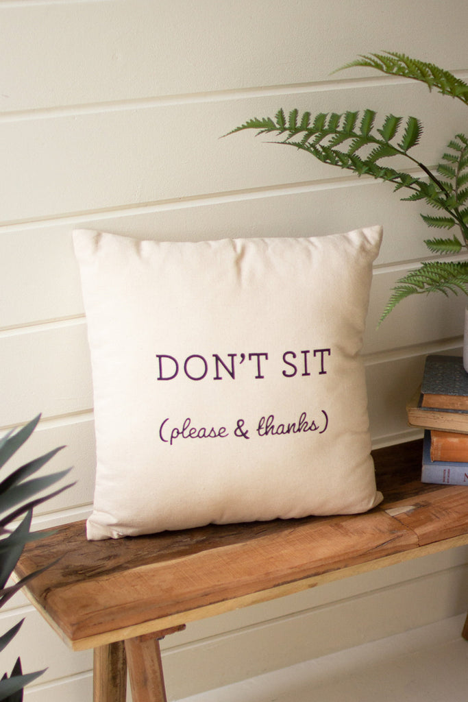 Set of 2, Don't Sit (Please & Thanks) Pillow - Bombay Mercantile