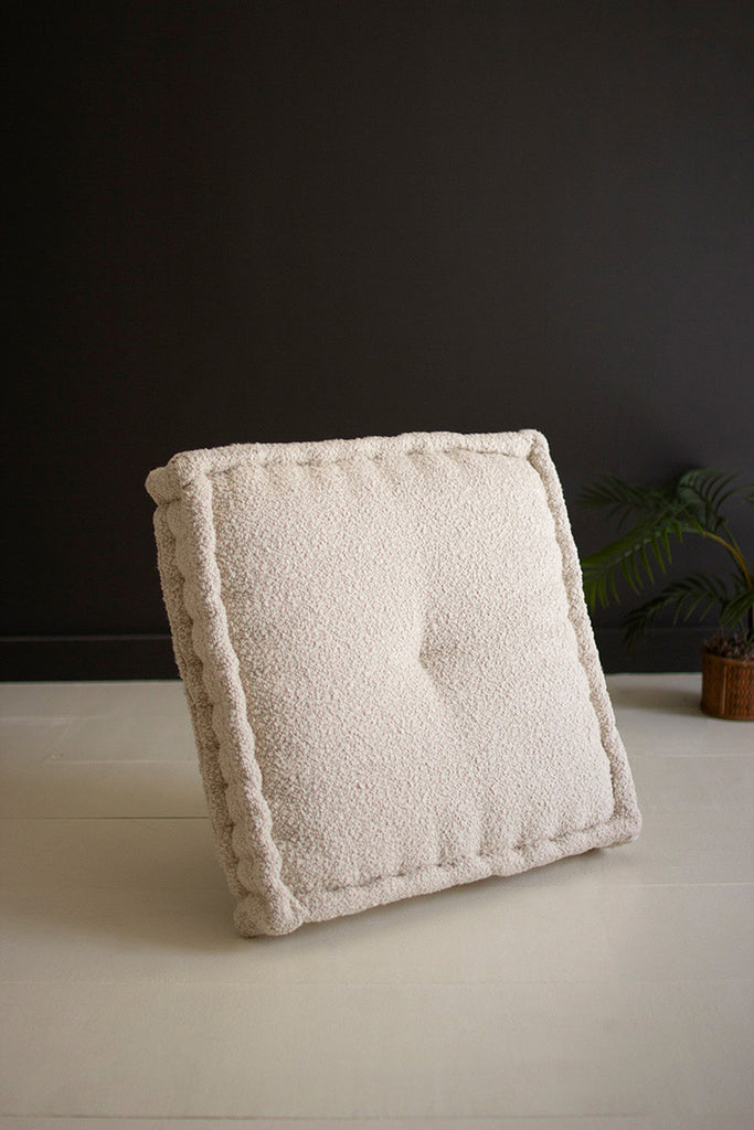 Pearl Boucle Square Floor Cushion - Bombay Mercantile
