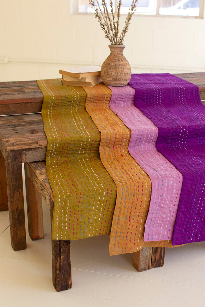 Set of 4 Runners with Hand-Stitching - Bombay Mercantile