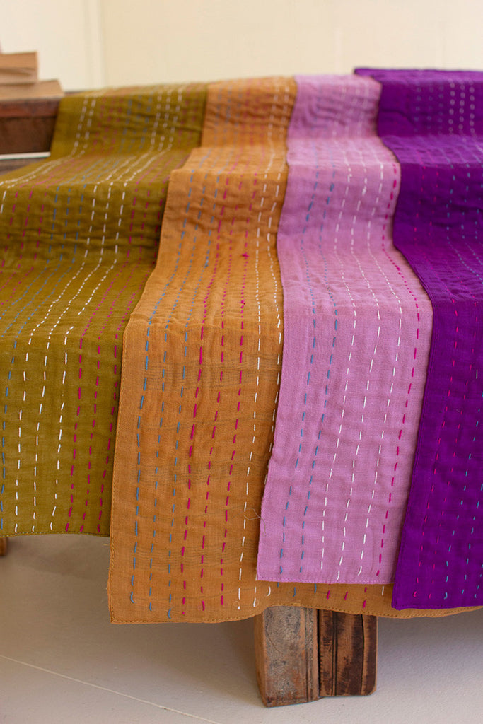 Set of 4 Runners with Hand-Stitching - Bombay Mercantile