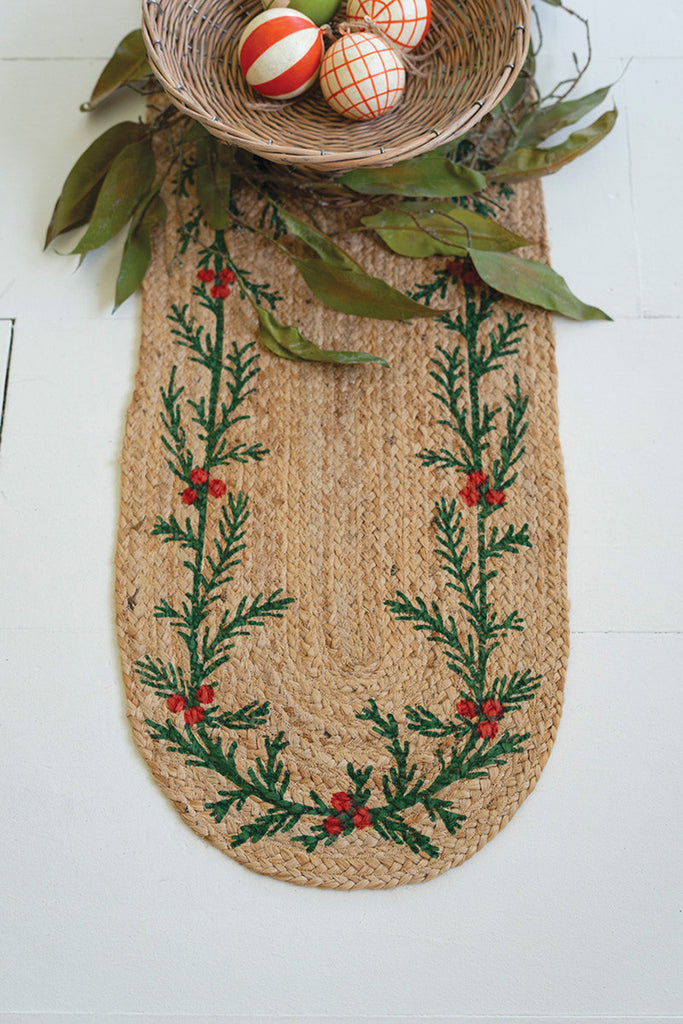Christmas Seagrass Table Runner, Set of 2 - Bombay Mercantile