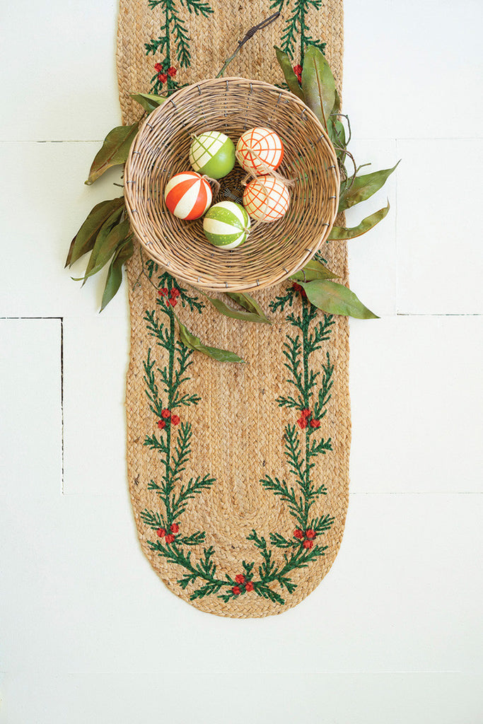 Christmas Seagrass Table Runner, Set of 2 - Bombay Mercantile